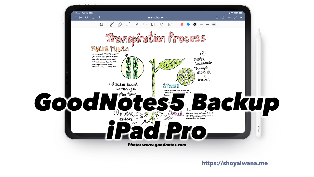 GoodNotes5のバックアップ方法とiPad Pro (2018)との組み合わせによる少し便利な使い方